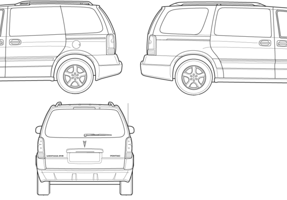 Pontiac SV6 (2007) - Понтиак - чертежи, габариты, рисунки автомобиля