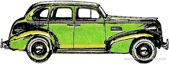 Pontiac Silver Arrow 4-Door Sedan (1939) - Pontiac - drawings, dimensions, pictures of the car