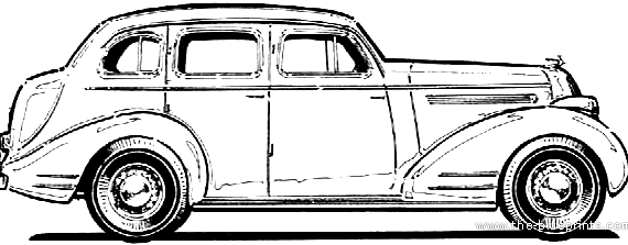 Pontiac Six 4-Door Sedan (1935) - Понтиак - чертежи, габариты, рисунки автомобиля