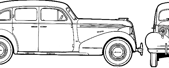 Pontiac Six DeLuxe Sedan (1937) - Понтиак - чертежи, габариты, рисунки автомобиля
