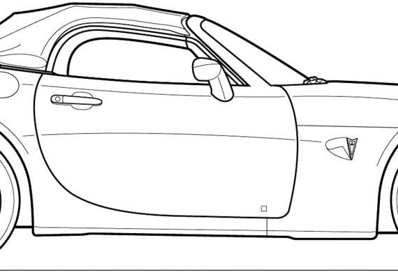Pontiac Solstice (2009) - Понтиак - чертежи, габариты, рисунки автомобиля