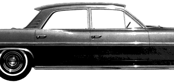 Pontiac Star Chief 4-Door Sedan (1963) - Понтиак - чертежи, габариты, рисунки автомобиля