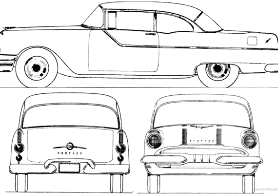 Pontiac Star Chief Catalina 2-Door Hardtop (1955) - Понтиак - чертежи, габариты, рисунки автомобиля