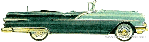 Pontiac Star Chief DeLuxe Convertible (1956) - Понтиак - чертежи, габариты, рисунки автомобиля