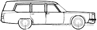 Pontiac Superior Consort Hearse (1972) - Понтиак - чертежи, габариты, рисунки автомобиля