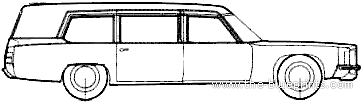Pontiac Superior Hearse (1972) - Понтиак - чертежи, габариты, рисунки автомобиля