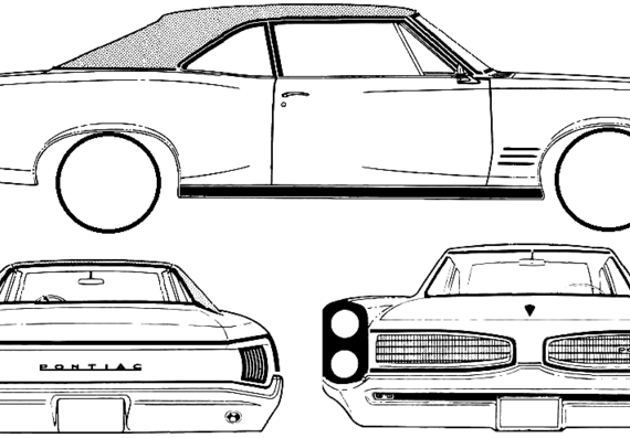 Pontiac Tempest 2-Door Coupe (1966) - Понтиак - чертежи, габариты, рисунки автомобиля