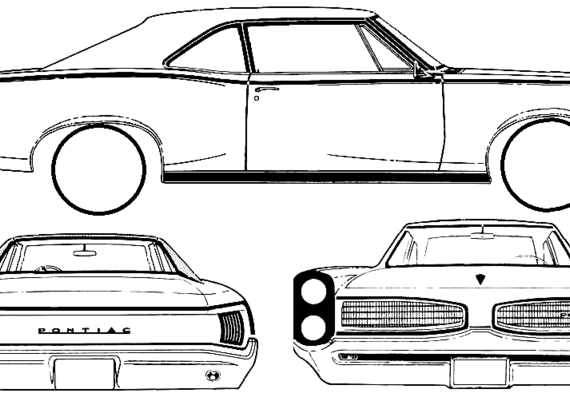 Pontiac Tempest Custom 2-Door Coupe (1966) - Понтиак - чертежи, габариты, рисунки автомобиля