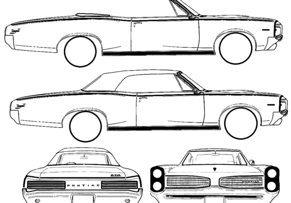 Pontiac Tempest Custom Convertible (1966) - Понтиак - чертежи, габариты, рисунки автомобиля