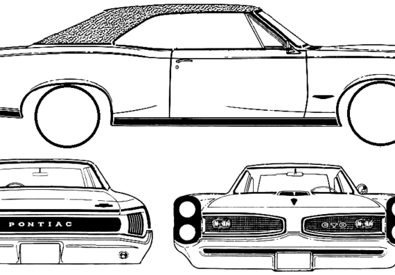 Pontiac Tempest GTO 2-Door Sport Coupe (1966) - Понтиак - чертежи, габариты, рисунки автомобиля