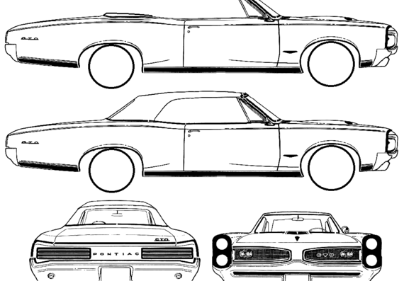 Pontiac Tempest GTO Convertible (1966) - Понтиак - чертежи, габариты, рисунки автомобиля