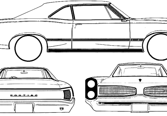 Pontiac Tempest Le Mans 2-Door Coupe (1966) - Понтиак - чертежи, габариты, рисунки автомобиля