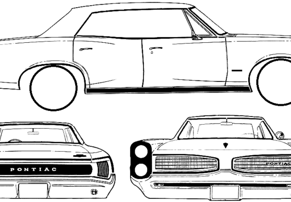 Pontiac Tempest Le Mans 4-Door Hardtop (1966) - Понтиак - чертежи, габариты, рисунки автомобиля