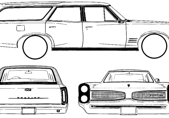 Pontiac Tempest Safari Station Wagon (1966) - Понтиак - чертежи, габариты, рисунки автомобиля