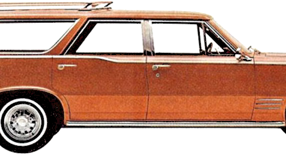 Pontiac Tempest Station Wagon (1964) - Понтиак - чертежи, габариты, рисунки автомобиля