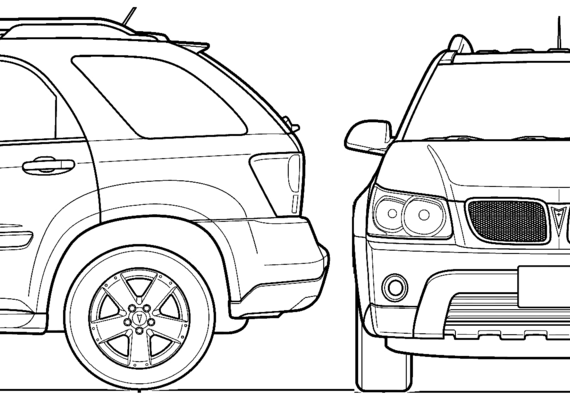 Pontiac Torrent (2009) - Понтиак - чертежи, габариты, рисунки автомобиля