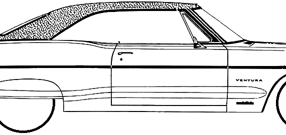 Pontiac Ventura 2-Door Sport Coupe (1966) - Понтиак - чертежи, габариты, рисунки автомобиля