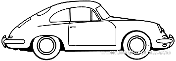Porsche 356B Super 75 Coupe - Порше - чертежи, габариты, рисунки автомобиля