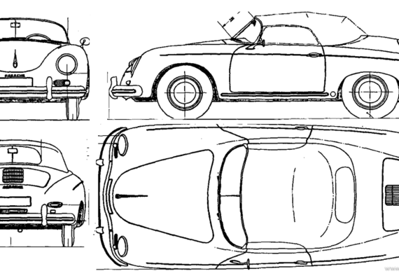Porsche 356 B Speedster - Порше - чертежи, габариты, рисунки автомобиля