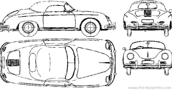 Porsche 356 Speedster - Порше - чертежи, габариты, рисунки автомобиля