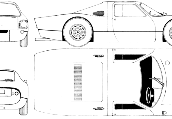 Porsche 904 Carrera GT (1964) - Порше - чертежи, габариты, рисунки автомобиля