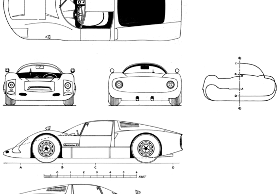 Porsche 906 - Порше - чертежи, габариты, рисунки автомобиля