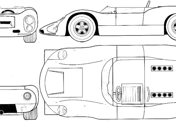 Porsche 910 Bergspyder Hillclimb (1967) - Porsche - drawings, dimensions, pictures of the car