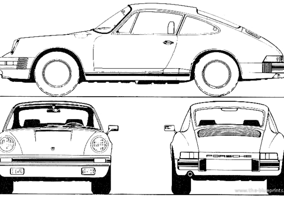 Porsche 911SC (1979) - Порше - чертежи, габариты, рисунки автомобиля