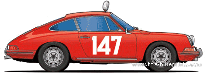 Porsche 911 (1964) - Порше - чертежи, габариты, рисунки автомобиля