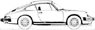 Porsche 911 (1973) - Порше - чертежи, габариты, рисунки автомобиля