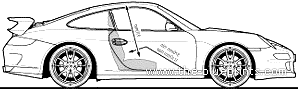 Porsche 911 (2007) - Порше - чертежи, габариты, рисунки автомобиля