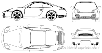 Porsche 911 (996) - Порше - чертежи, габариты, рисунки автомобиля