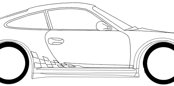 Porsche 911 (997-2) GT3 RS 3.8 (2009) - Порше - чертежи, габариты, рисунки автомобиля