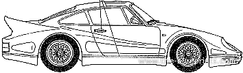 Porsche 911 Biturbo Koenig Specials - Порше - чертежи, габариты, рисунки автомобиля