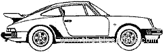 Porsche 911 Carrera (1988) - Порше - чертежи, габариты, рисунки автомобиля