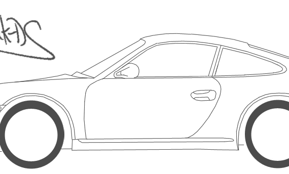 Porsche 911 Carrera (997) - Порше - чертежи, габариты, рисунки автомобиля