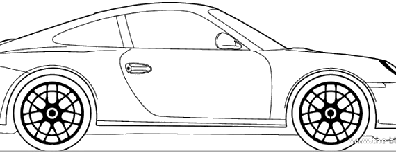 Porsche 911 Carrera 997 - Порше - чертежи, габариты, рисунки автомобиля