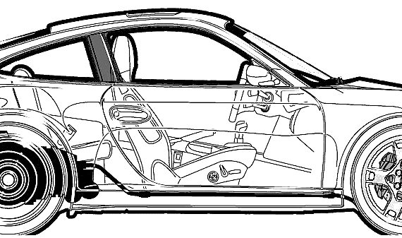 Porsche 911 Carrera S (2005) - Порше - чертежи, габариты, рисунки автомобиля