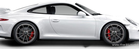 Porsche 911 GT3 (2014) - Порше - чертежи, габариты, рисунки автомобиля