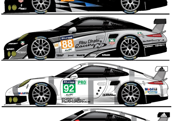 Porsche 911 RSR (991) Le Mans (2014) - Порше - чертежи, габариты, рисунки автомобиля