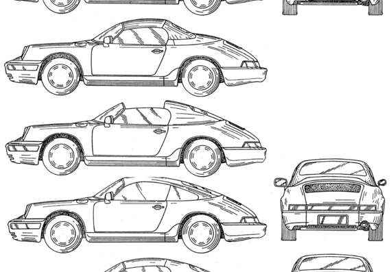 Porsche 911 Speedster - Порше - чертежи, габариты, рисунки автомобиля