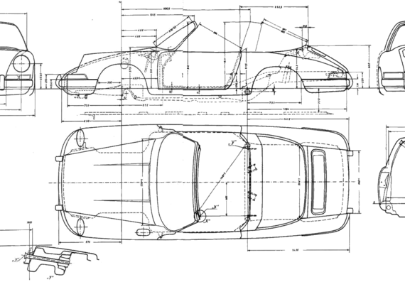 Porsche 911 Targa (1967) - Porsche - drawings, dimensions, pictures of the car