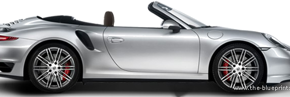 Porsche 911 Turbo Cabriolet (2014) - Порше - чертежи, габариты, рисунки автомобиля