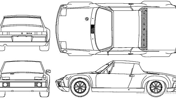 Porsche 914-6 - Порше - чертежи, габариты, рисунки автомобиля