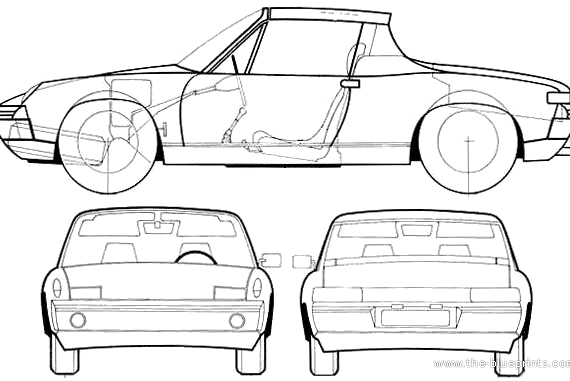 Porsche 914 (1970) - Порше - чертежи, габариты, рисунки автомобиля