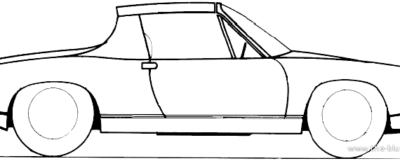 Porsche 914 (1975) - Порше - чертежи, габариты, рисунки автомобиля