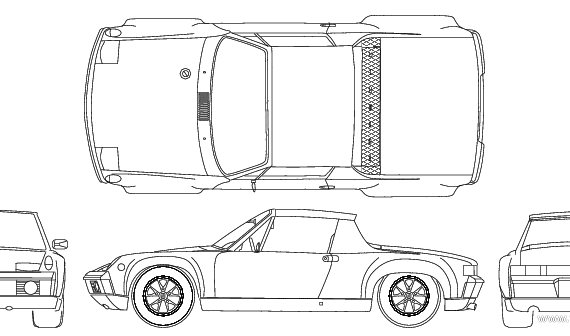 Porsche 914 6GT - Порше - чертежи, габариты, рисунки автомобиля