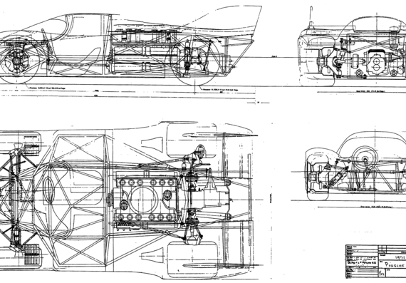 Porsche 917K - Порше - чертежи, габариты, рисунки автомобиля