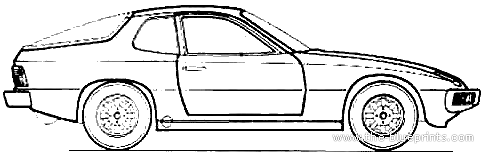 Porsche 924 (1978) - Порше - чертежи, габариты, рисунки автомобиля