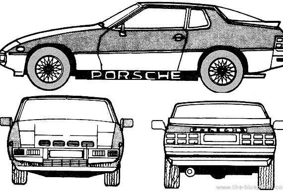 Porsche 924 Turbo (1978) - Порше - чертежи, габариты, рисунки автомобиля